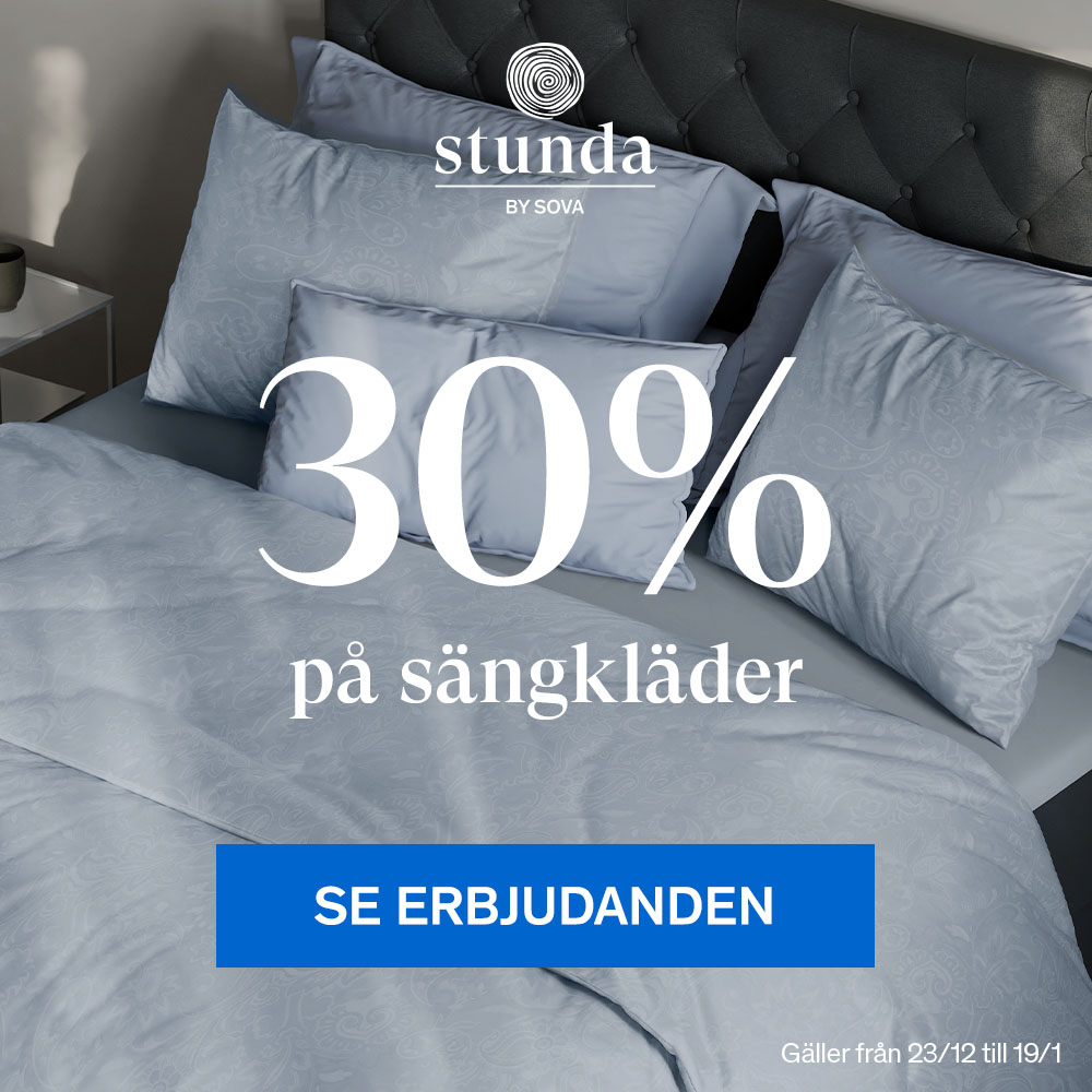 30% p&aring; Stunda s&auml;ngkl&auml;der.